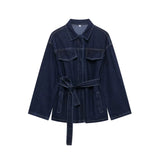 Vintage Denim Jacket with Waist Sash – High Street USA-Made Outerwear