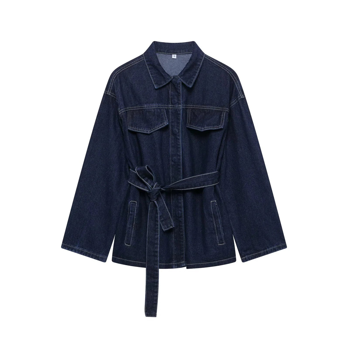 Vintage Denim Jacket with Waist Sash – High Street USA-Made Outerwear