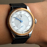 Pierre Paulin Jumping Hour Watch for Men Bronze Ring Vintage Salmon Dial Automatic Watches Reloj Hombre