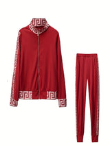 2025 Europe And The United States New Style Leisure Printing Stitching Two-piece Suit