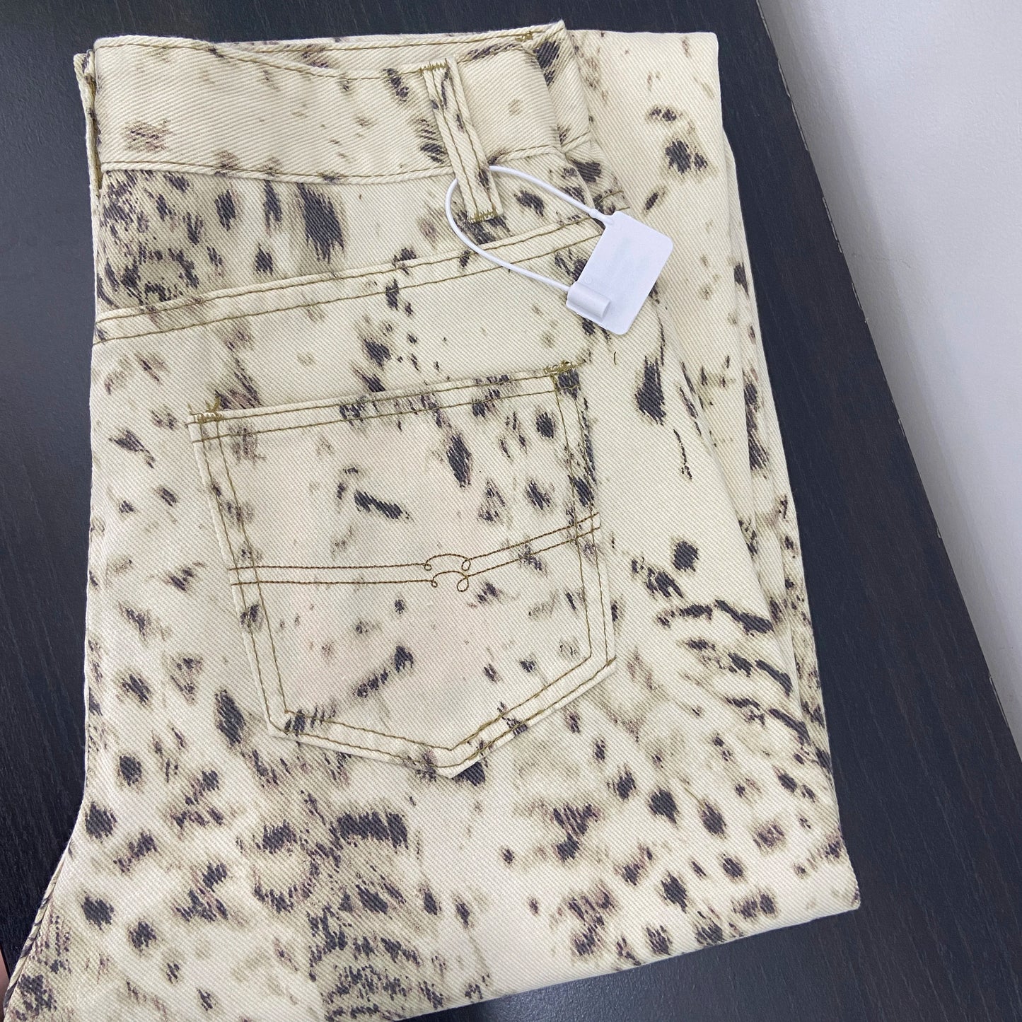 Women's High-Waisted Leopard Wide Leg Jeans | Y2K Vintage