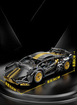 Technology 1:14 Black Supercar racing building blocks assembled brick car toy gift for boys birthday present