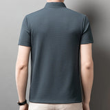 Men's Textured Knit Polo – Breathable Business Casual