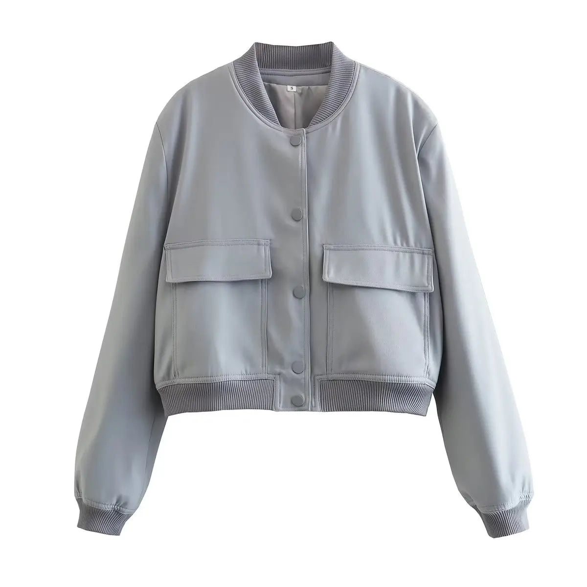 Willshela Women's Solid Bomber Jacket with Pockets
