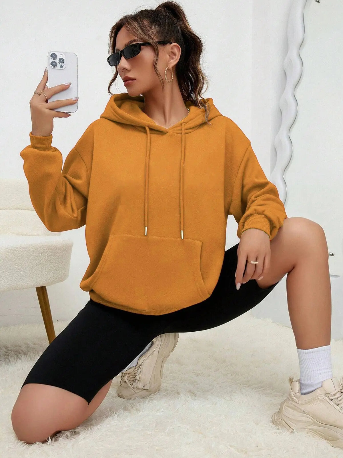Essential Solid Color Fleece Hoodie