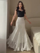 Women Polka Dot Print High Waist Maxi Skirt Elegant Ruched Mermaid Long Skirts 2026 Summer Casual Vacation Fashion  Outwear