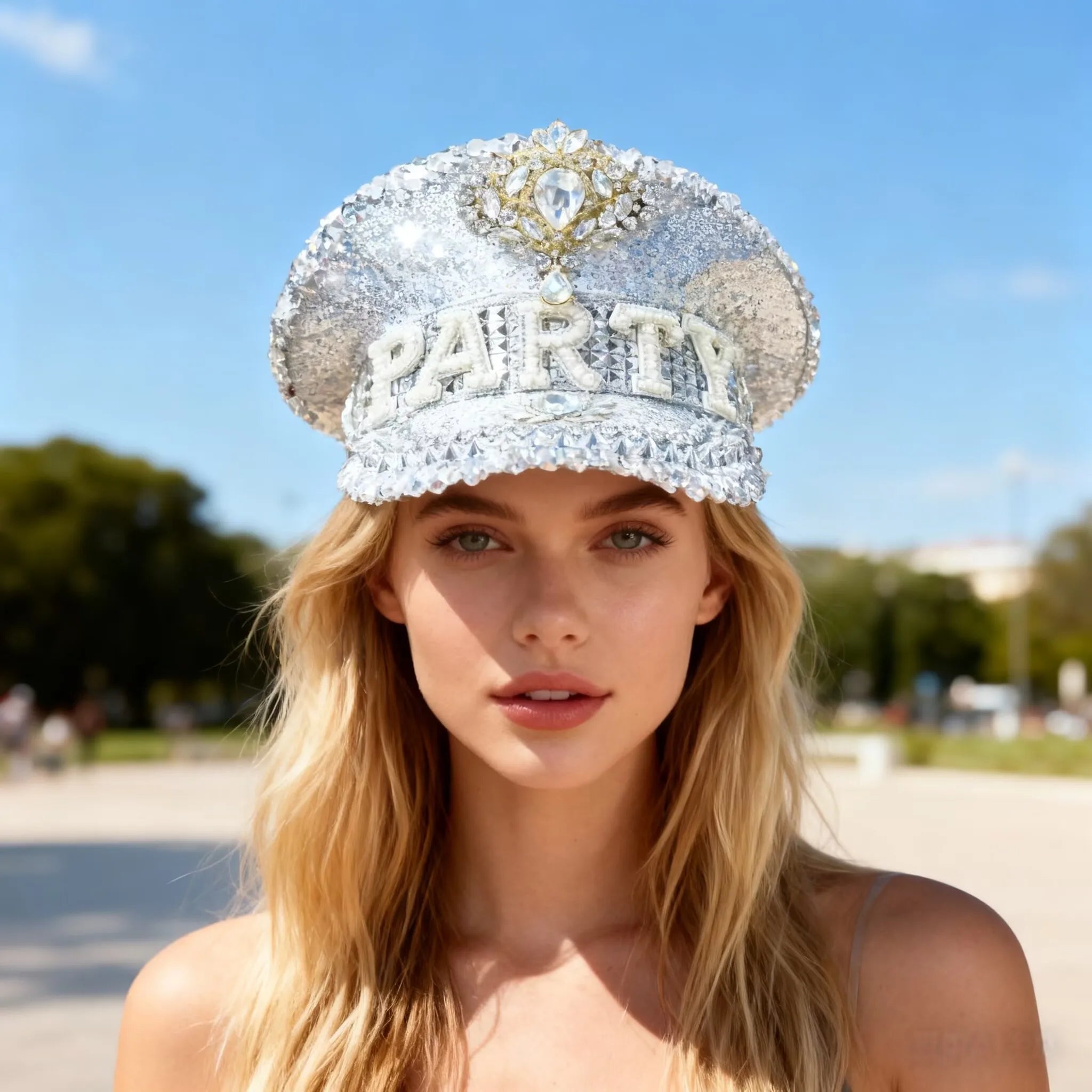 Rhinestone Captain Hat | Festival & Masquerade Cap