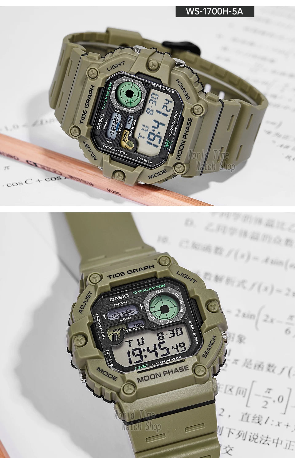 Casio WS-1700H Men’s Digital Sports Watch | 100M Water Resistant