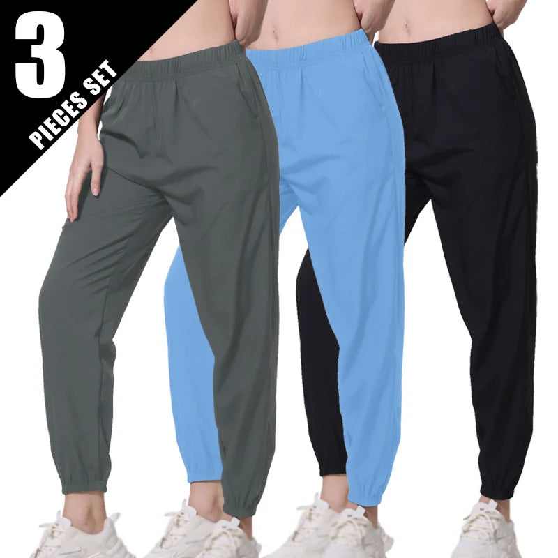 Women's Ankle-Length Harem Pants with Pockets