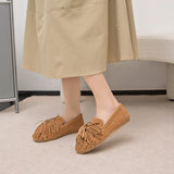 AIYUQI Women's Flat Shoes Genuine Leather 2026 New Tassel Women's Loafers Large Size Ballet Mary Jane Shoes For Women