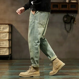 Men’s Retro Relaxed-Fit Cotton Harem Jeans