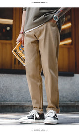 Maden Men's Khaki Selvedge Straight-Leg Jeans