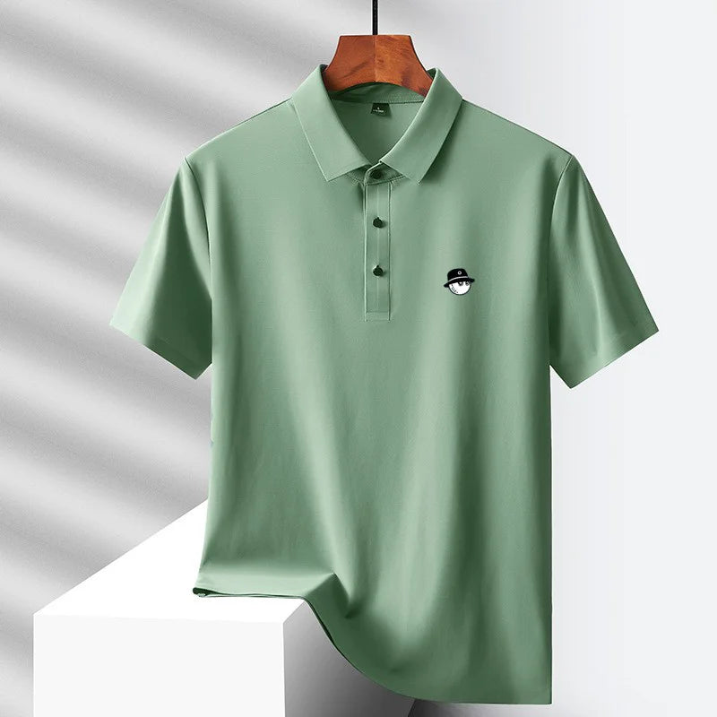 Men's Ice Silk Golf Polo Shirt – 10 Colors, M to 5XL
