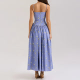 Floral Print Spaghetti Strap Midi Sundress - Elegant Boho Chic Summer Beach Dress