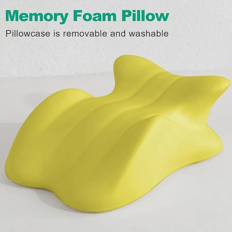 Adjustable Headrest Reading Pillow for Bed Adults - Memory Foam Back Support Wedge for Acid Reflux, Snoring & Legs