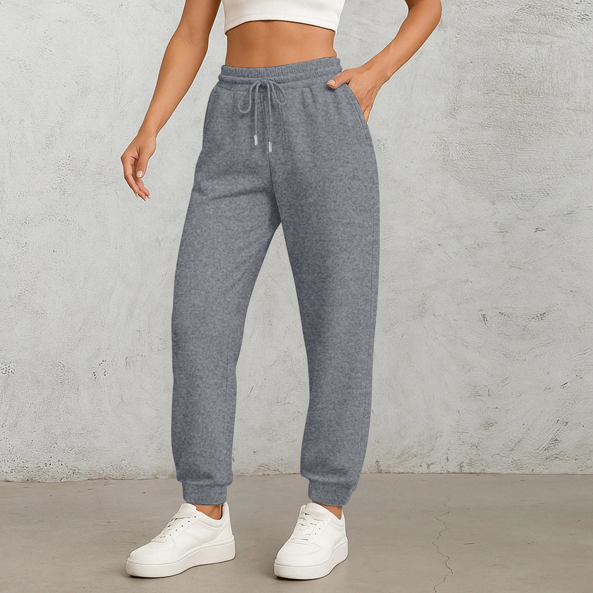 Women's High-Waist Drawstring Straight-Leg Pants