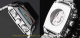 JARAGAR 569 Retro Square Dial Unique Men's Automatic Mechanical Watch Calendar Week Steel Strap Casual Men's Clock Reloj Hombre