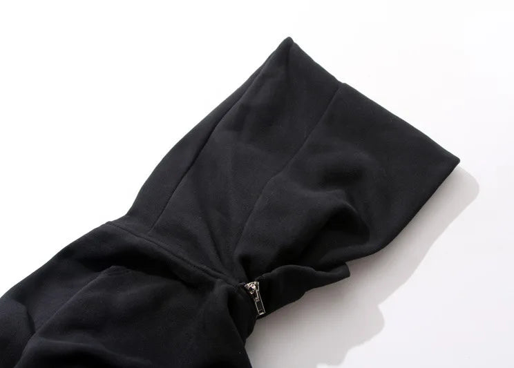 Harajuku Streetwear Zippered Cloak Hoodie