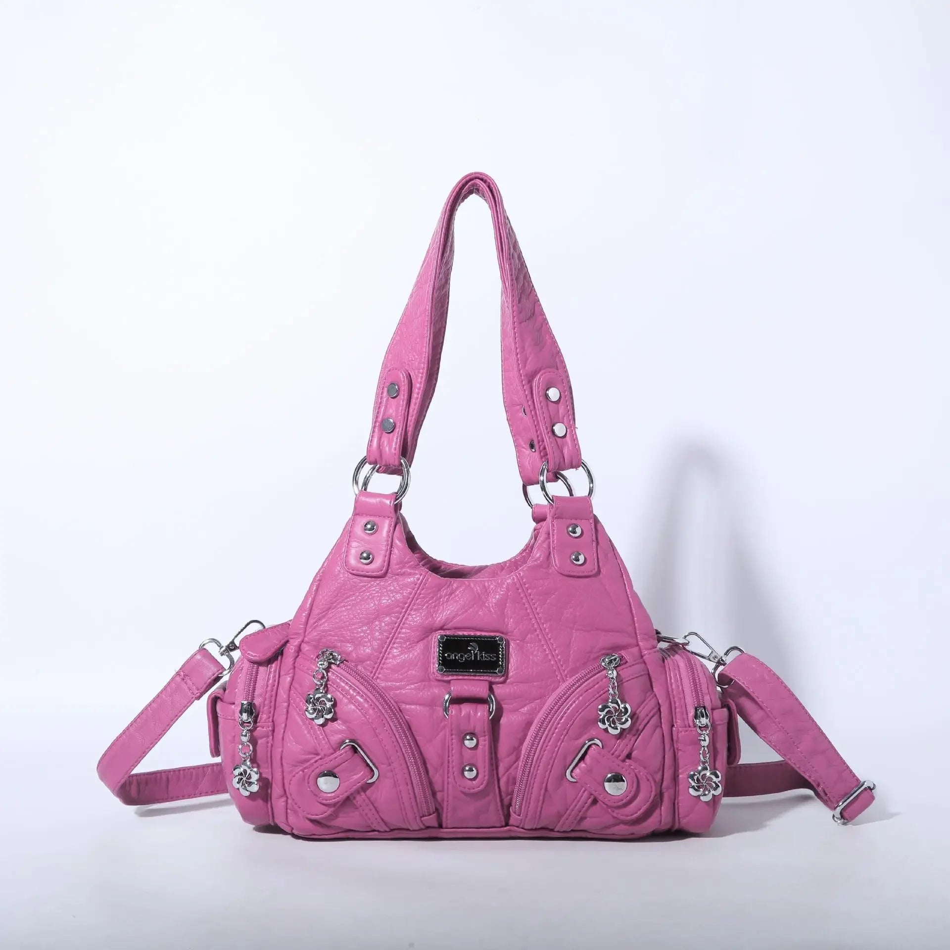 Angelkiss Women Handbags Rose Soft Tote Bag Small Top-handle Purse Fashion Satchel Multi-Pockets Shoulder Bag Hobos Phone Pack