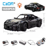 Cada 1655Pcs 1:10 New 2024 RC Classic Germany 2019 Sports Car LED Building Blocks City Remote Control Racing Car Bricks Toys Boy