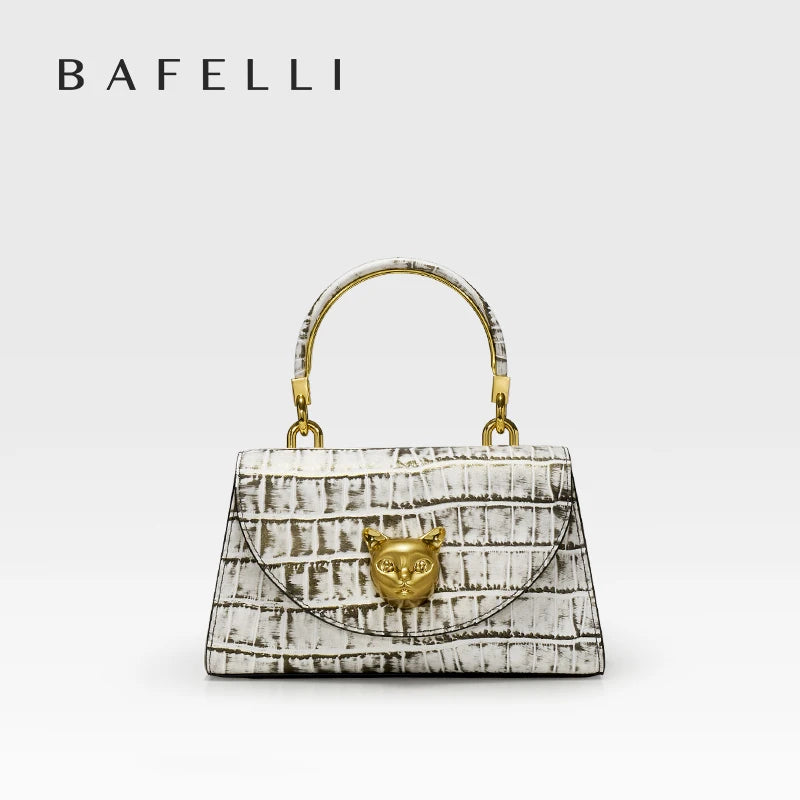 Bafelli Genuine Leather Doctor Bag – Animal Print Handbag