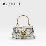 Bafelli Genuine Leather Doctor Bag – Animal Print Handbag