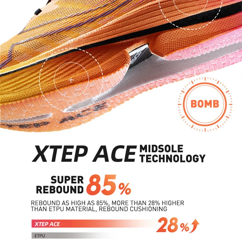 Xtep 160X 5.0 Running Shoes  Professional Marathon PB Carbon Plate Sport Shoe Non-Slip Wear-Resistant Sneakers 977119110004