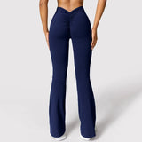 V-Back High-Waisted Flare Leggings