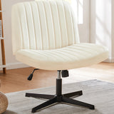 JHK Armless Wide Swivel Chair – Cross-Legged Comfort Seat