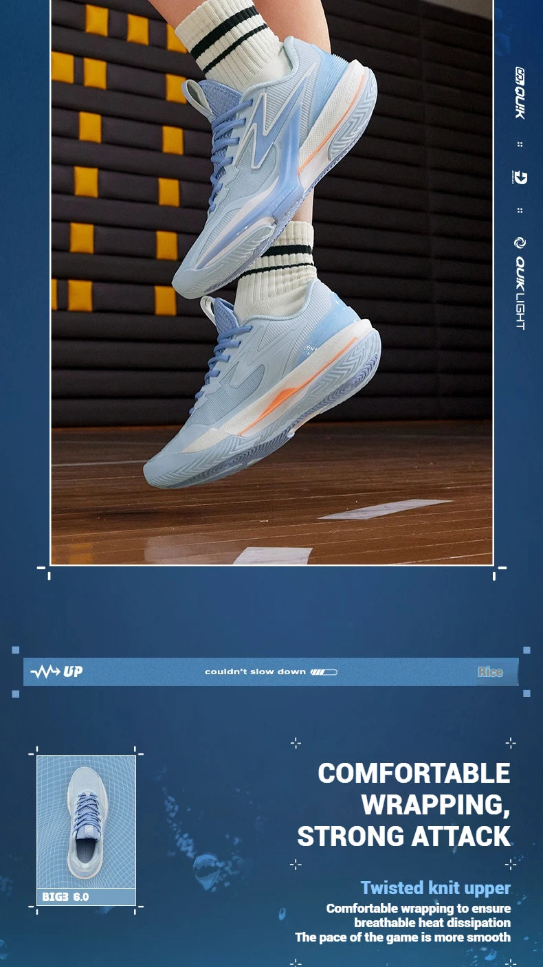 361 Degrees BIG3 6.0 Men's Basketball Wear-Resistant Non-slip Shock-absorbing Rebounding Actual Combat Sneakers Male 572521110