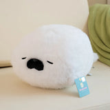 High Quality Cartoon Earphone Seal Sea Otter Plush Toy Ball Round Cushion Throw Pillow for Kids Birthday Gift School Nap Sleep