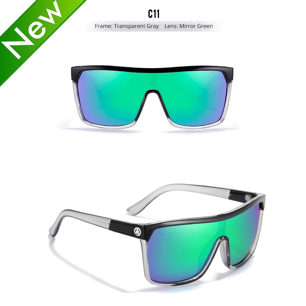KDEAM One-piece Shape Men Sunglasses Polarized Elastic Paint Surface Sun Glasses Women Suitable Long-lasting Goggles Cat.3