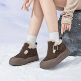 Snow Boots Women Winter Genuine Leather 2025 New Fleece Warm Thick Women's Booties Large Size  Women's Boots