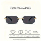 Rimless Rectangle Sunglasses for Women & Men