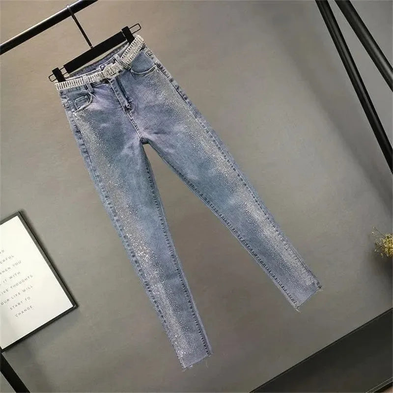 Women's High-Waist Slim Denim Pencil Jeans | S–5XL