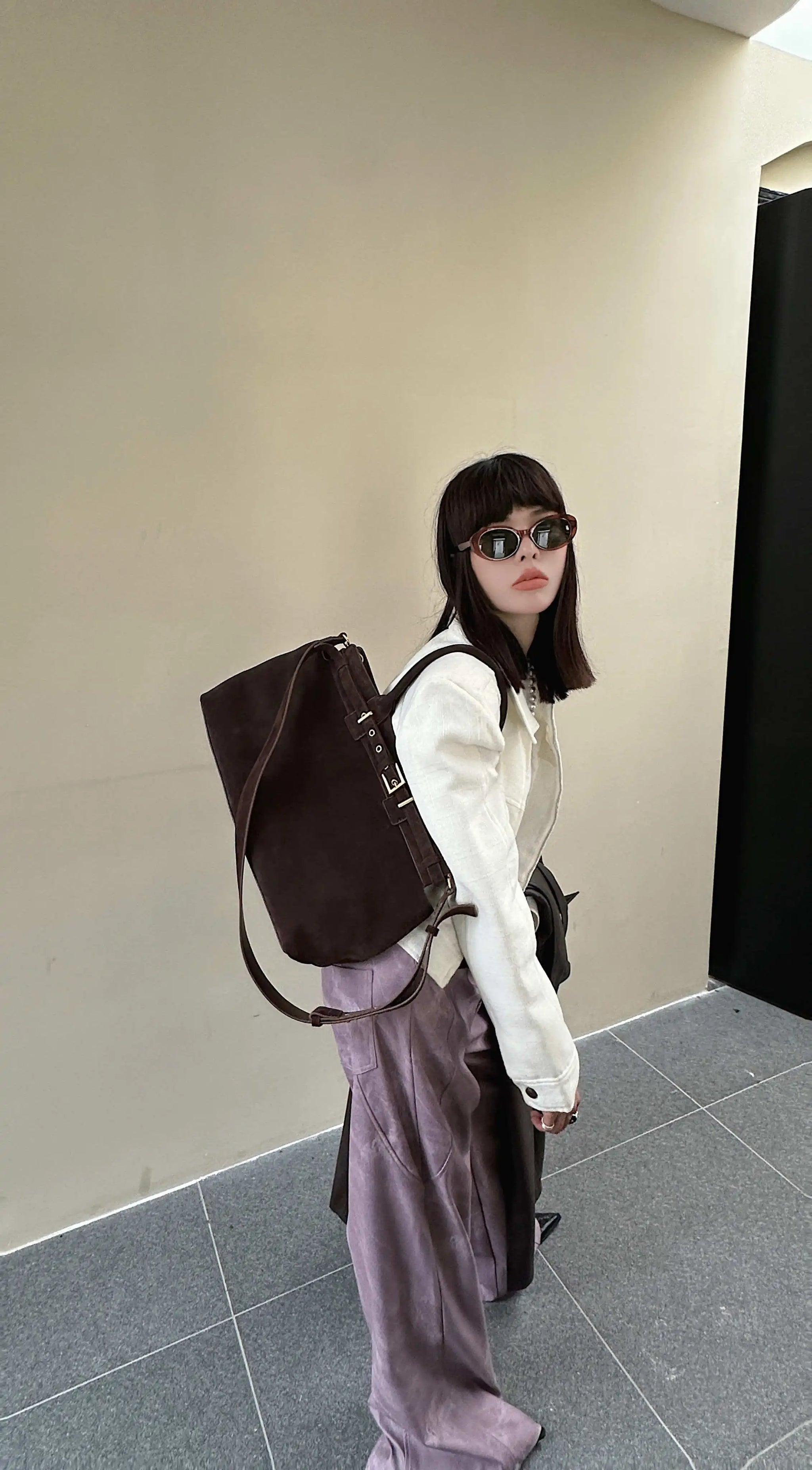 Motingsome 100% Natural Suede Bag Women Tote Luxury Designer Bags Roomy Casual Tote Crossbody Fashionable Handbag and Purses New