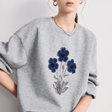 TOYOUTH Women's Relaxed Cotton-Blend Sweatshirt