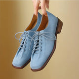 DIMANYU Women's Leather Lace-Up Oxford Pumps
