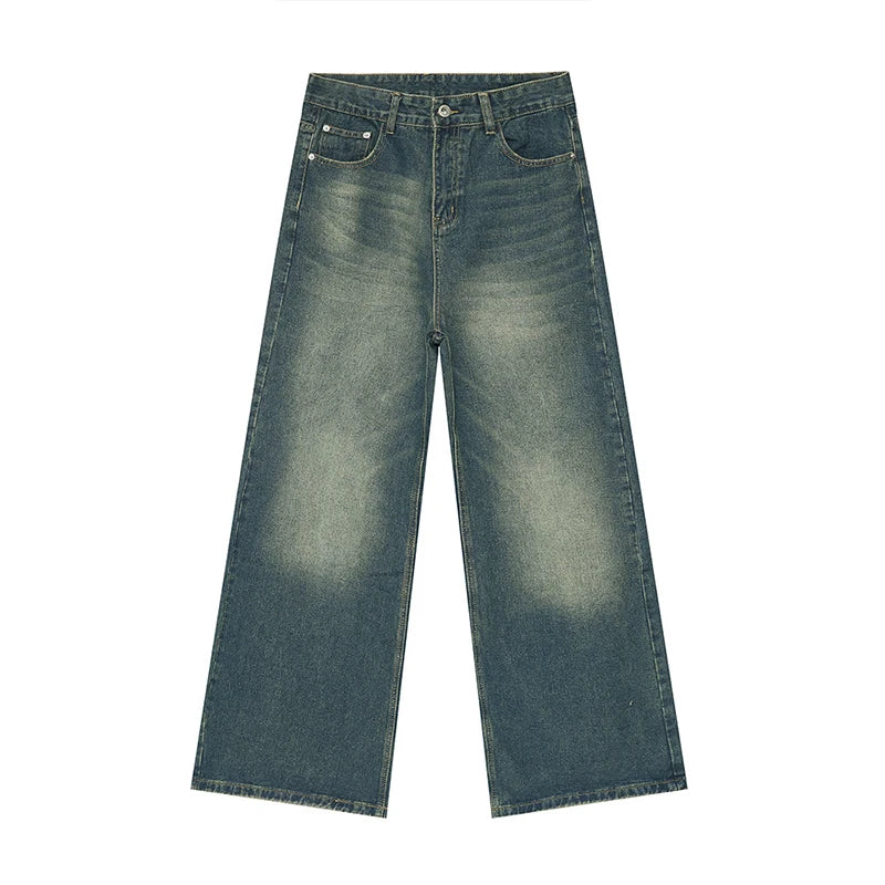 Men’s Vintage Gradient Wide-Leg Jeans
