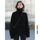 Women's Relaxed Mock Neck Knit Sweater