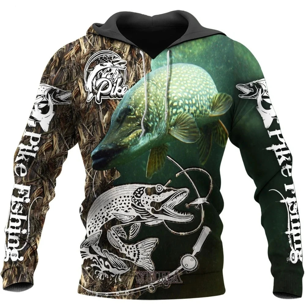 Marlin Fishing Camo 3D Pullover