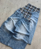 Unisex Y2K Plaid Baggy Jeans