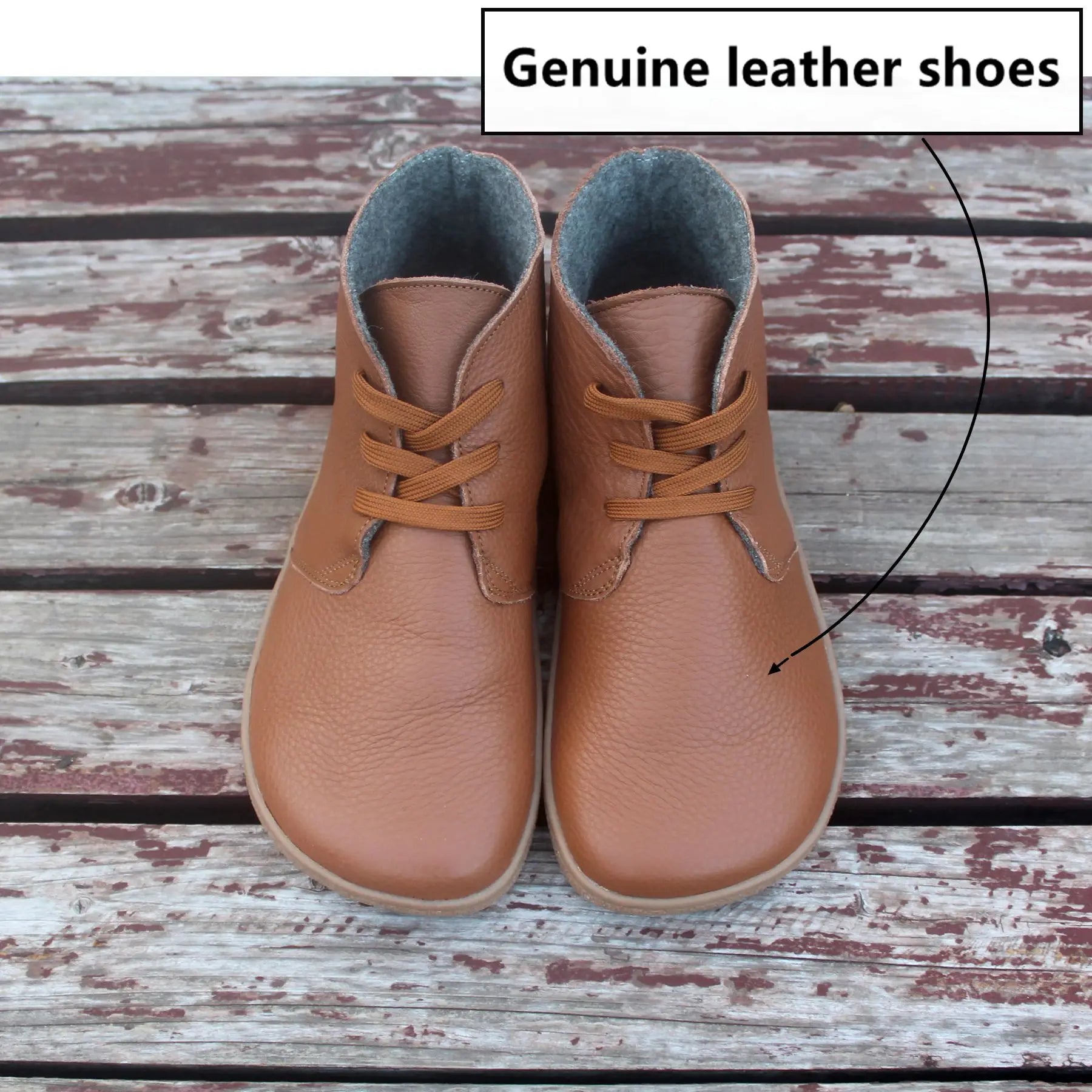 Barefoot Leather Boots with Wool Lining