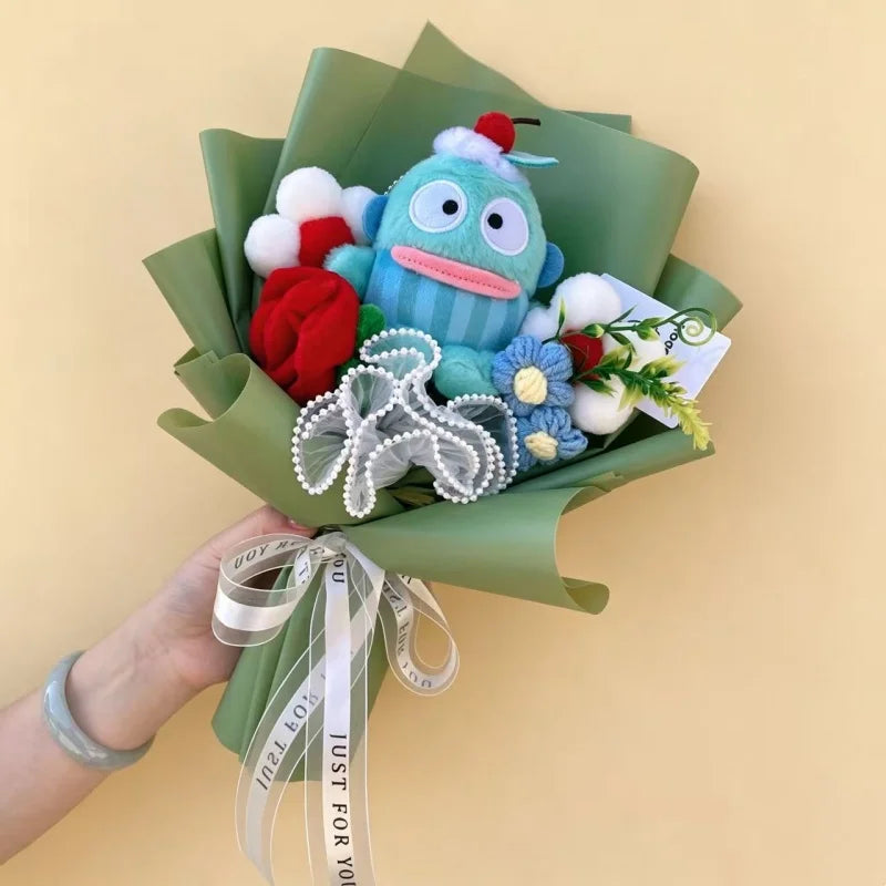 Genuine Sanrio Characters Plush Toys With Artificial Flowers Creative Handmade Bouquets Christmas Birthday New Year Gift