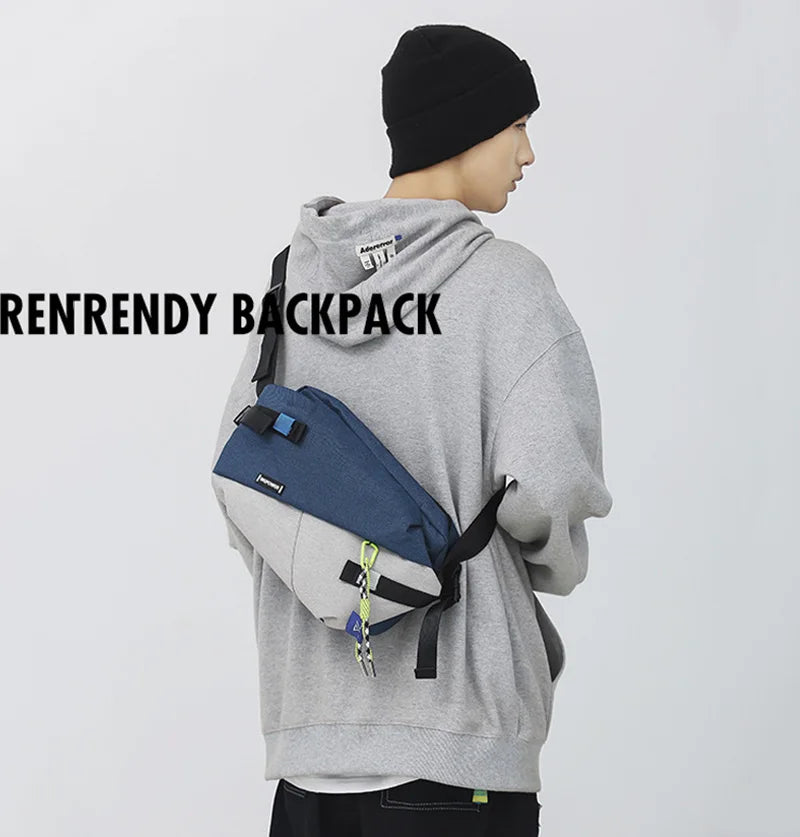 Unisex Nylon Panelled Crossbody Chest Pack