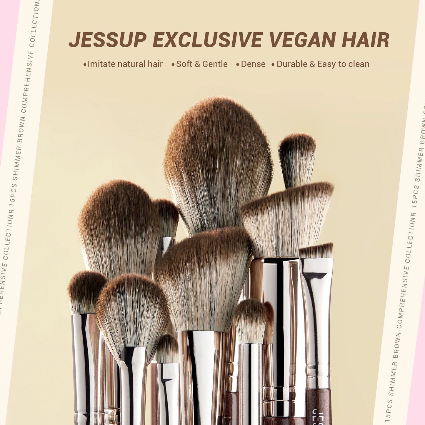 Jessup 15-Piece Professional Makeup Brush Set