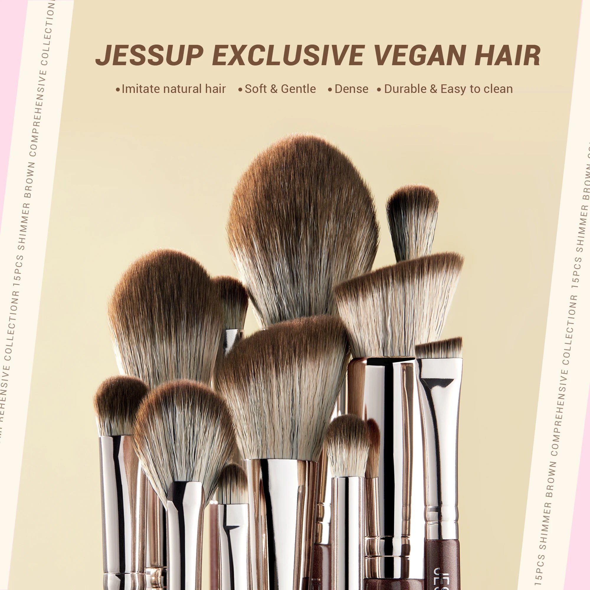 Jessup 15-Piece Professional Makeup Brush Set