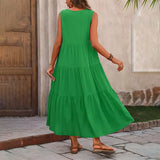 Elegant V-Neck Ruffle Summer Maxi