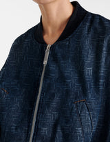 Spring Denim Casual Zipper Jacket – Simple Letter Print Coat