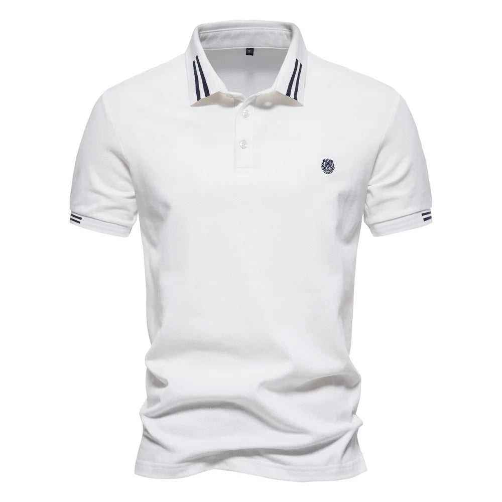 AIOPEON Men's 100% Cotton Polo Shirt – Refined Casual Style